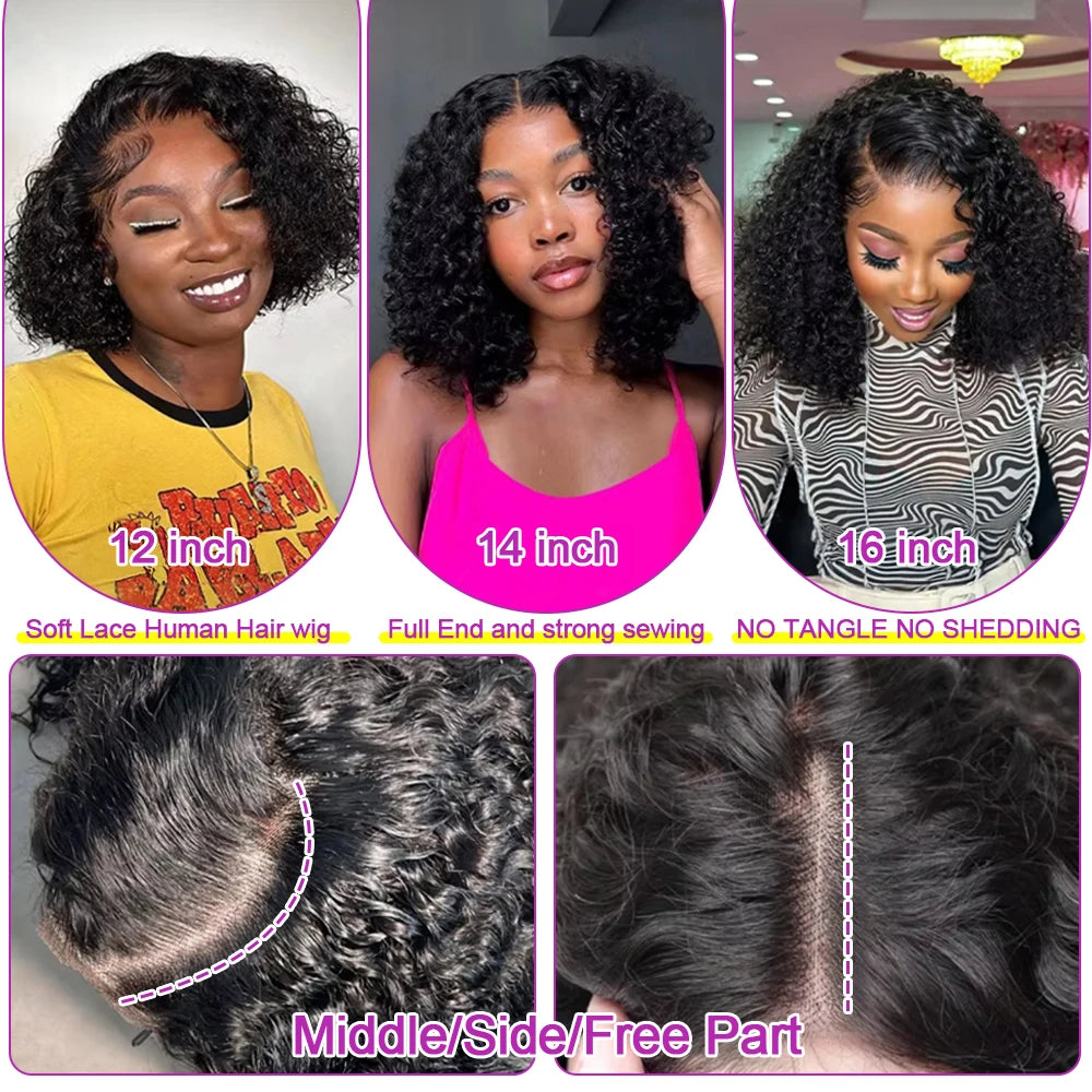 Perruque Bob Deep Wave Lace Front – Cheveux Humains Remy, Sans Colle