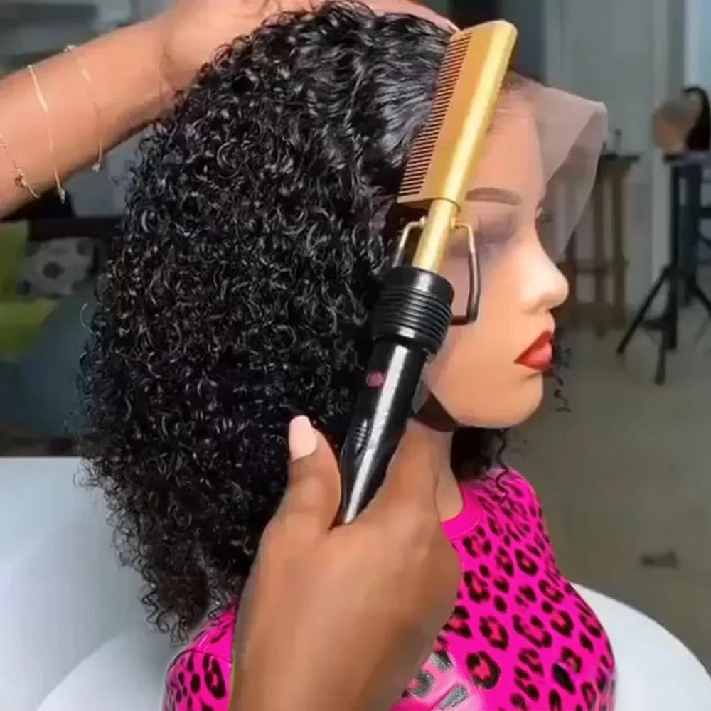 Perruque Bob Deep Wave Lace Front – Cheveux Humains Remy, Sans Colle