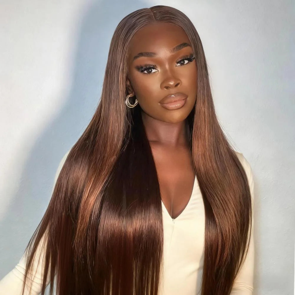 Perruque Lace Front HD 13x6 – Cheveux Humains Remy, Lisses, 18–46"