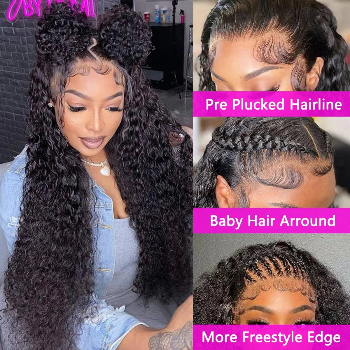 Perruque Jerry Curly HD 13x6 – Cheveux Humains Brésiliens, 200 %