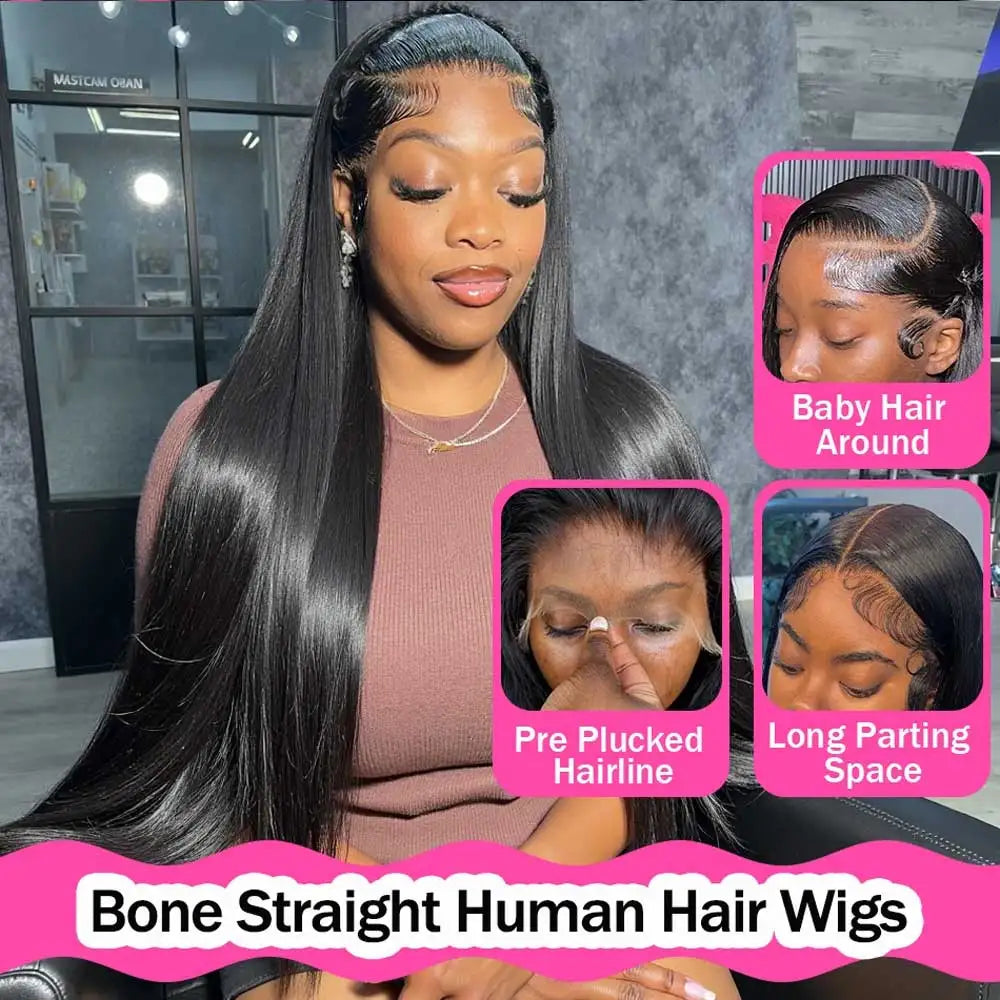 Perruque Lace Front HD 13x6 – Cheveux Humains Brésiliens Remy, Lisses