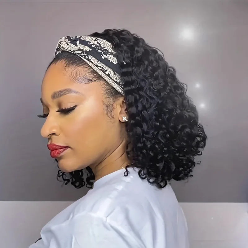 Perruque Deep Wave Sans Colle – Cheveux Humains Brésiliens Remy, 200 %