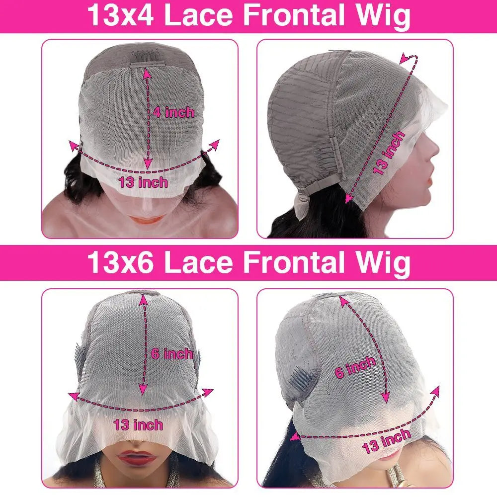 Perruque Lace Front HD 13x6 – Cheveux Humains Remy, Lisses, 18–46"
