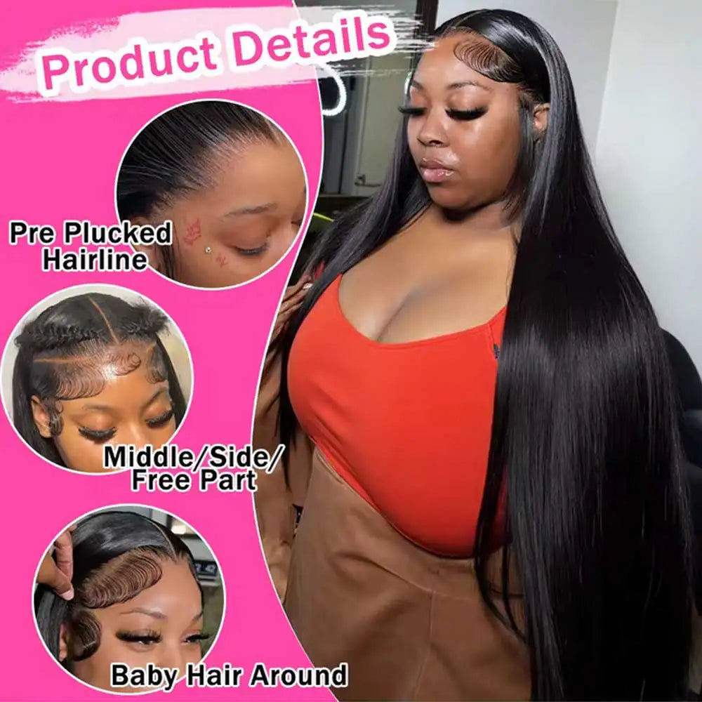 Perruque Lace Front HD 13x6 – Cheveux Humains Brésiliens Remy, Lisses