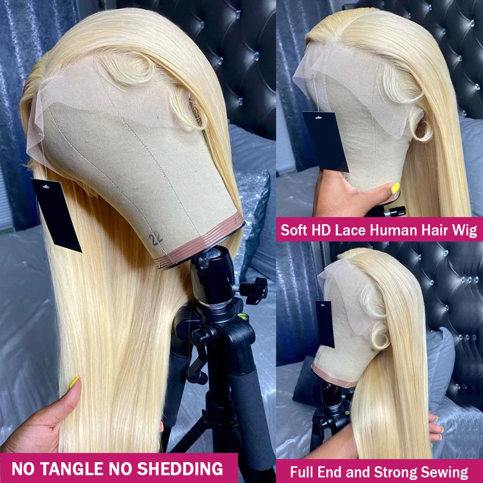 Perruque Lace Front 13x6 – Cheveux Humains Brésiliens Remy, Lisses 26"+