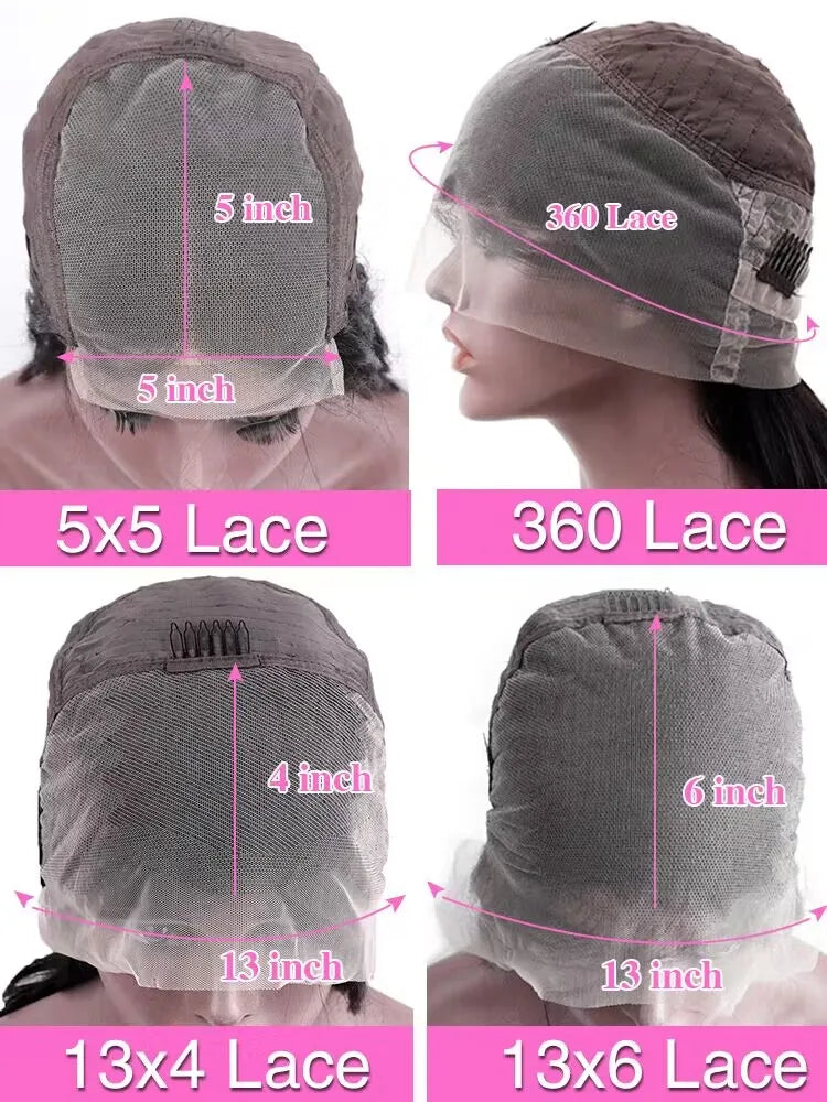 Perruque Lace Front 13x6 – Cheveux Humains Brésiliens, Lisses, 18–46"