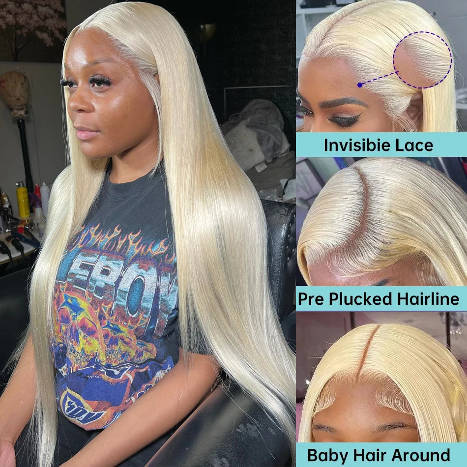 Perruque Lace Front 13x6 – Cheveux Humains Brésiliens Remy, Lisses 26"+
