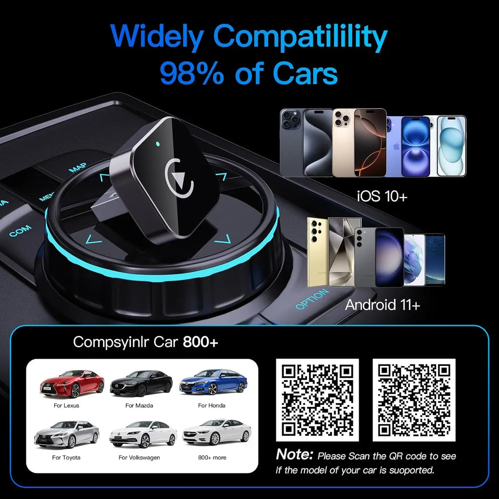 Adaptateur CarPlay sans fil pour Apple iPhone et Android